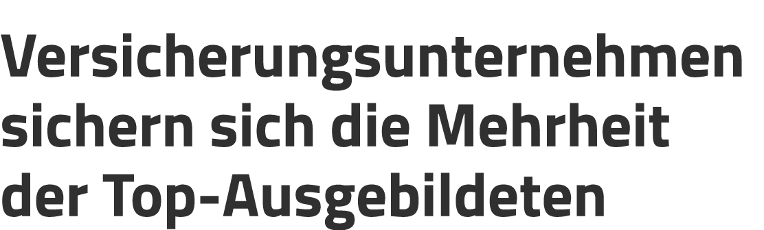 Versicherungsunternehmen sichern sich die Mehrheit der Top-Ausgebildeten