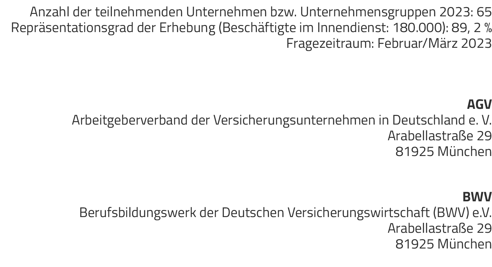 Anzahl der teilnehmenden Unternehmen bzw. Unternehmensgruppen 2023: 65 Repr sentationsgrad der Erhebung (Besch ftigte...